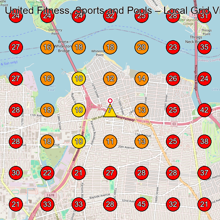United Fitness, Sports and Pools GeoGrid visibility map for Swimming Pool Contractor in Port Washington